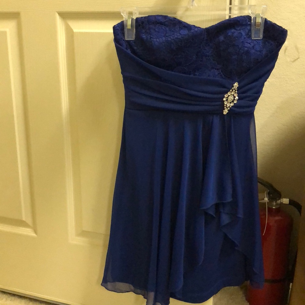 Short royal blue prom dress