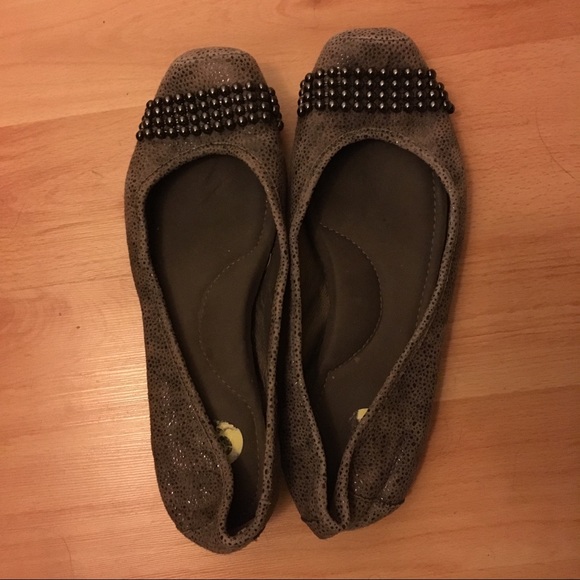 Silver Suede Flats - Picture 2 of 4