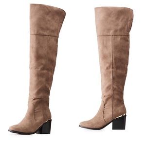 Over the knee heel boot grey/ taupe