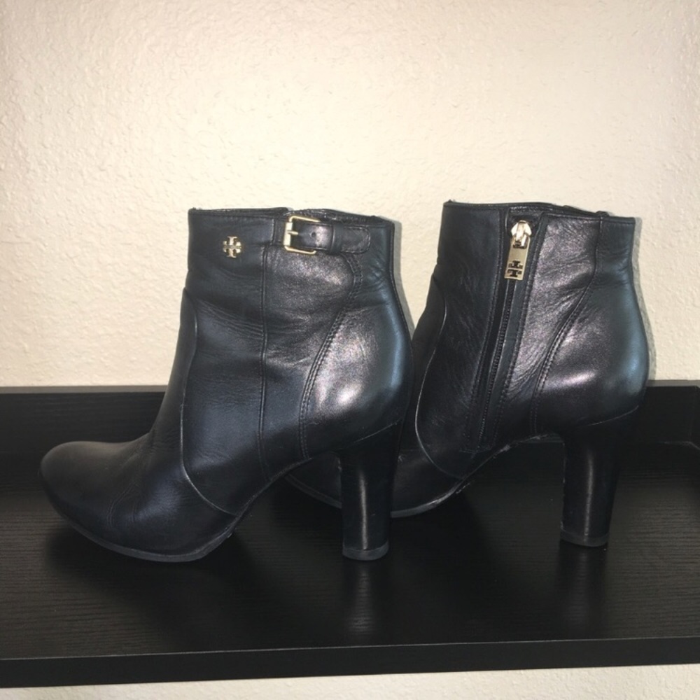 Tory Burch black ankle booties.