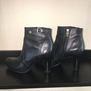 Tory Burch black ankle booties.