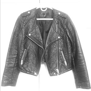 H&M Black Cropped Motorcycle Jacket
