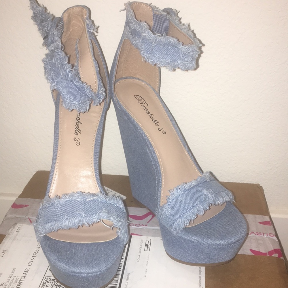 Jean wedged heel