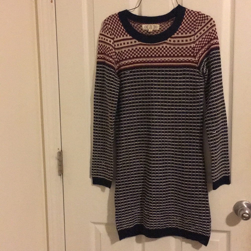 Long sleeve crew neck sweater dress