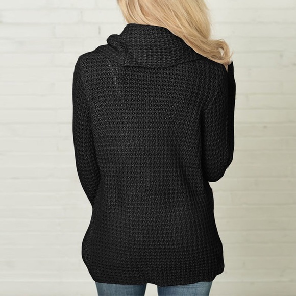 Wrap Front Cowl Neck Cozy Knit Cardigan Sweater - Picture 3 of 6