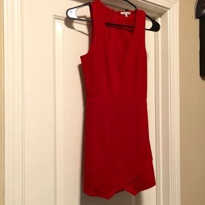 Charlotte Russe Red Asym Romper