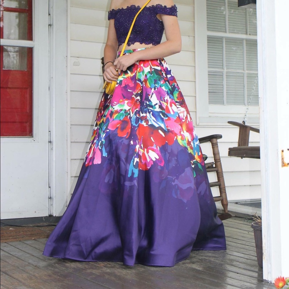 Ellie Wilde Floral Prom Dress