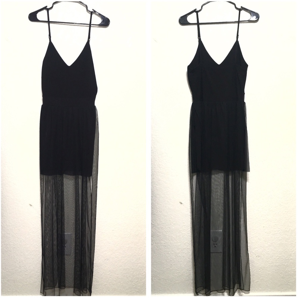 V-neck Bodysuit w/ Mesh Skirt - Picture 2 of 4
