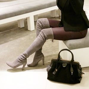 NEW Stuart Weitzman Highland Boots 5.5 Charcoal