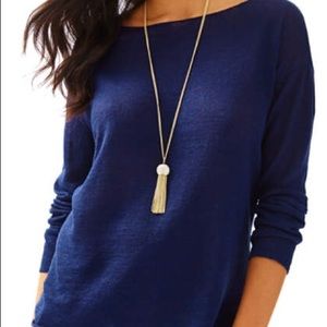 Lilly Pulitzer Alana Boatneck Sweater Navy Small
