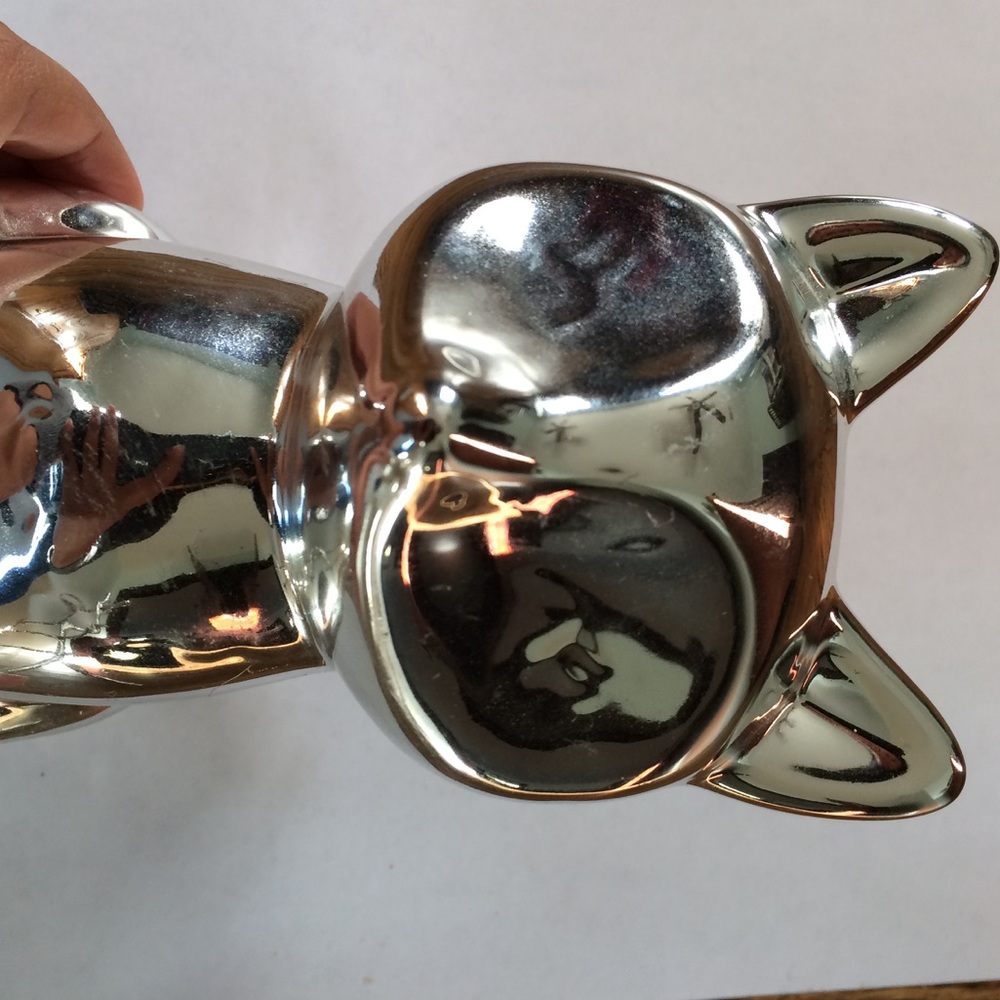 Silver Kitty Piggy Bank