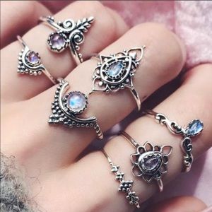 Cute 7pc ring set