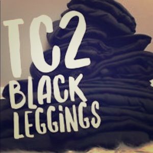 Noir solid black lularoe leggings TC2