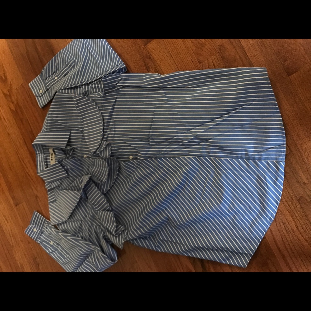 A blue button down msgm shirt