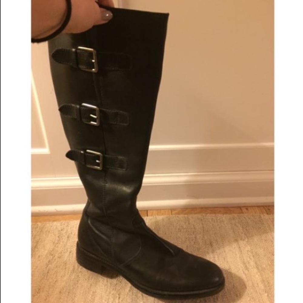Ecco black leather riding boots