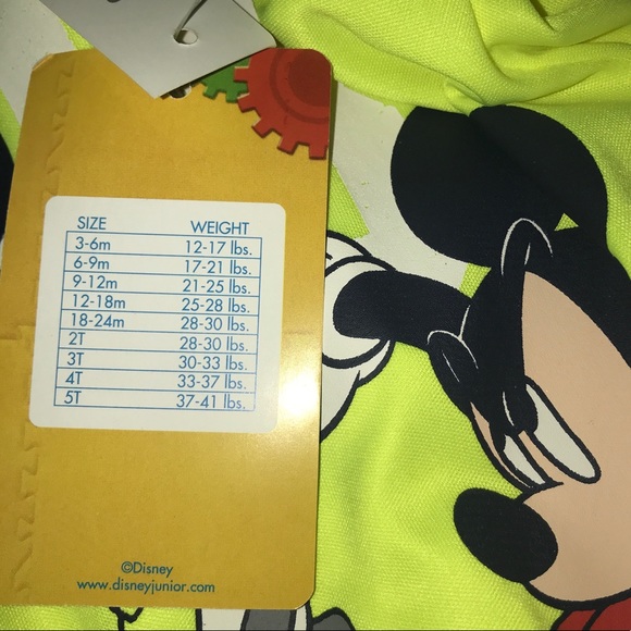 New! Neon Yellow Disney Mickey Mouse 2 Piece Set - Picture 8 of 8