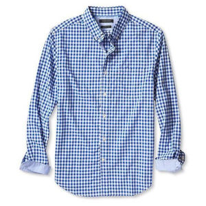 Banana Republic Large Slim White and Blue Shirt
