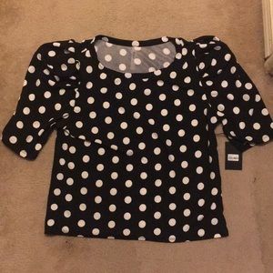 Polka dot 3/4 sleeve top (never worn)