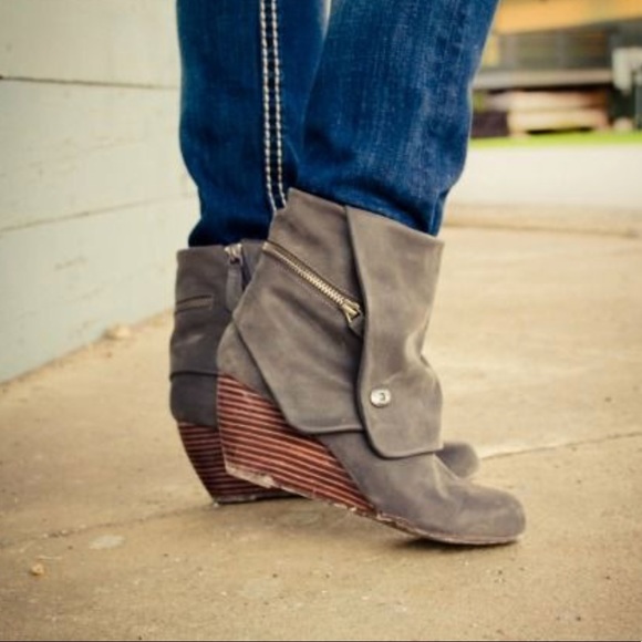 Blowfish Shoes - Blowfish Grey Zip-up Booties