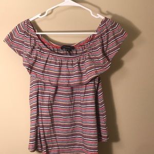Striped off the shoulder t shirt!