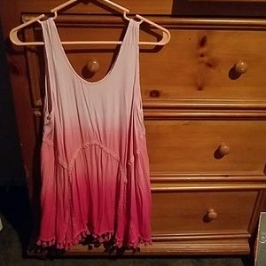 Tie dye lace fringe design blouse