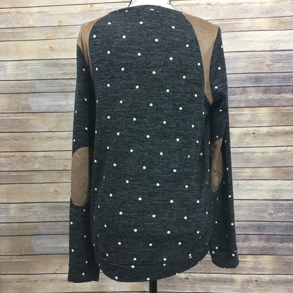 Long Sleeve Polka Dot Elbow Patch Shirt - Picture 3 of 7
