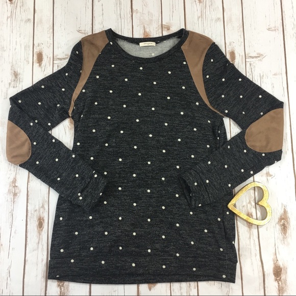 Long Sleeve Polka Dot Elbow Patch Shirt - Picture 4 of 7