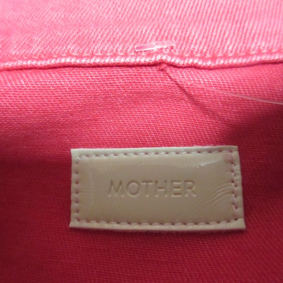 MOTHER Y2K Jean/Denim Jacket Trucker L Made USA Red-Pink Preppy Academia Western - Picture 9 of 9