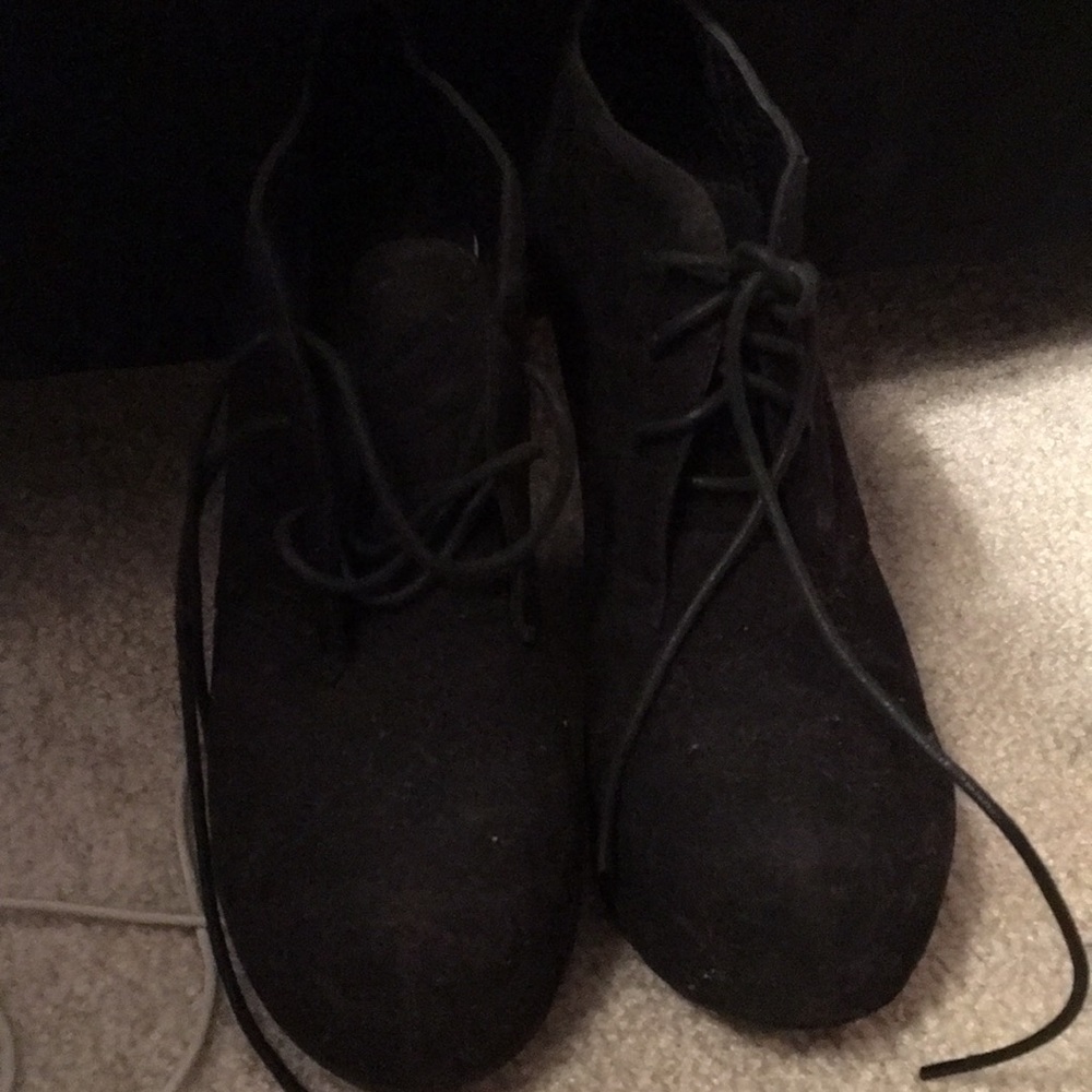Necessary Clothing Black Wedge Booties
