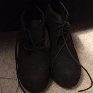 Necessary Clothing Black Wedge Booties