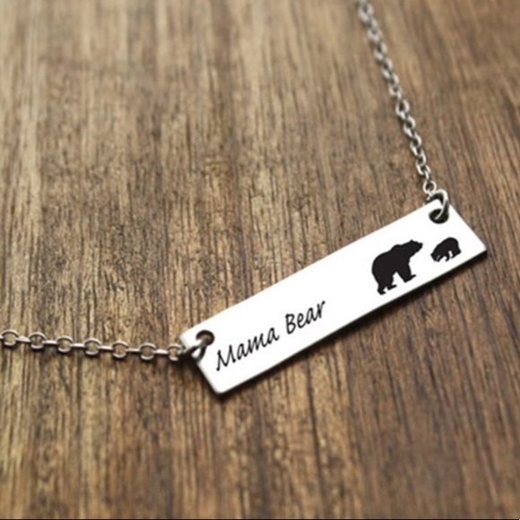 Jewelry - Mama and baby bear necklace NWT 🆕 gift set silver