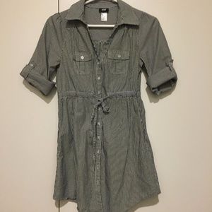 H&M Striped Shirt Dress with Pockets