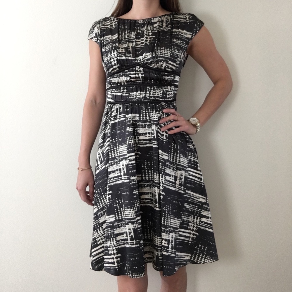 Aidan Mattox Printed A-Line Dress