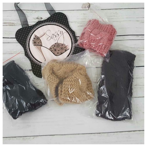 Crochet Cable Knit Wool Headband Tan Ear Warmer - Picture 2 of 6