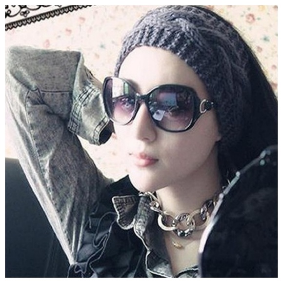 Crochet Cable Knit Wool Headband Tan Ear Warmer - Picture 6 of 6