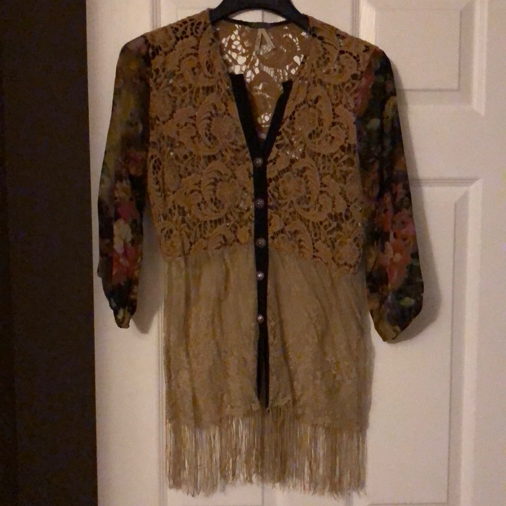 Gimmicks lace and chiffon top