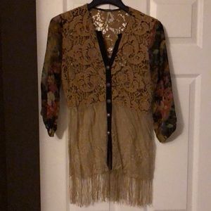 Gimmicks lace and chiffon top