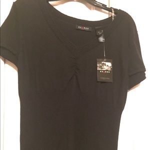 Black vneck sweater shirt sleeve