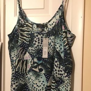 Butterfly Blue woven flounce cami
