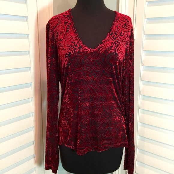 Karen Kane Tops - Karen Kane Velvet Burnout Top, XL, EUC