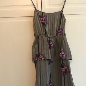 Unique floral silk dress
