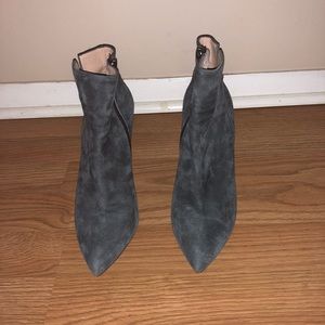 Intermix Pura Lopez grey suede booties. Size 37.5