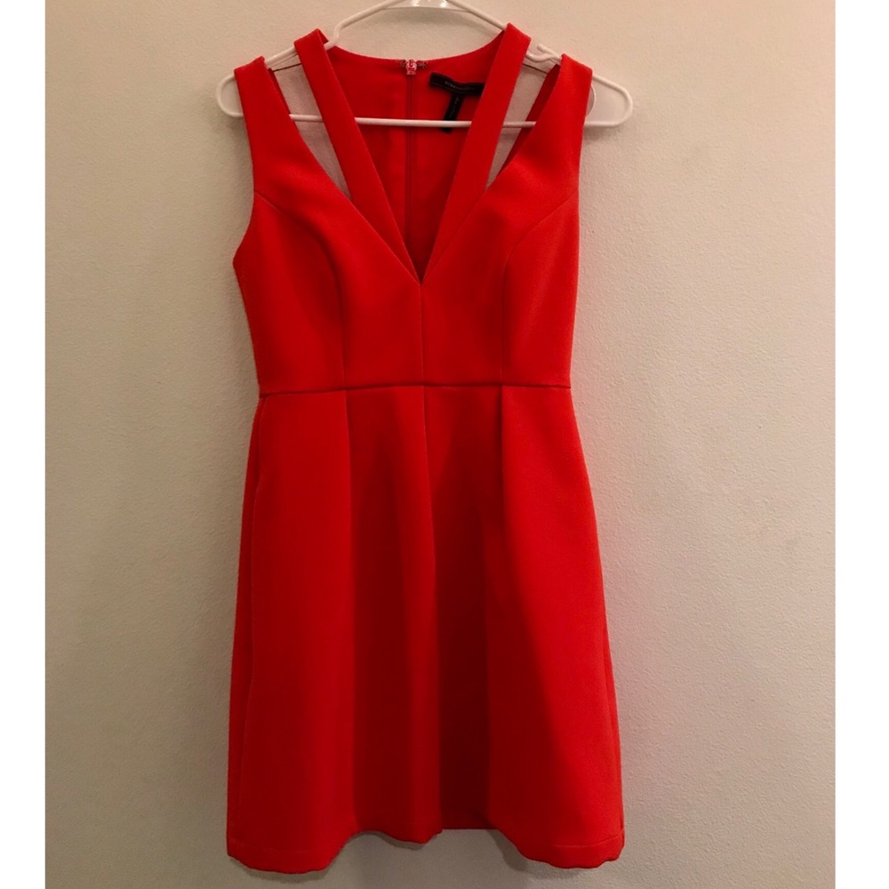 BCBG orange cocktail dress