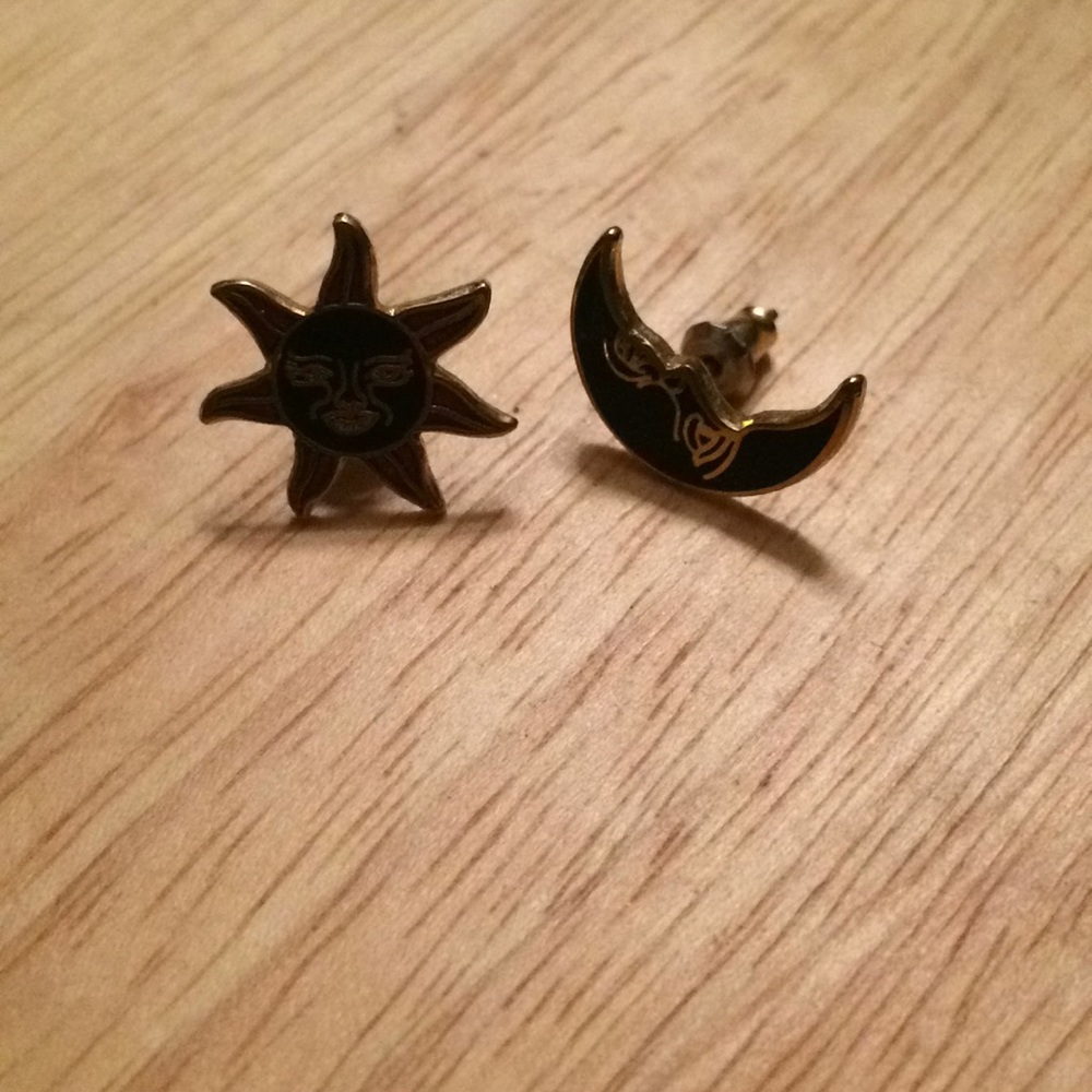 Sun and moon earrings