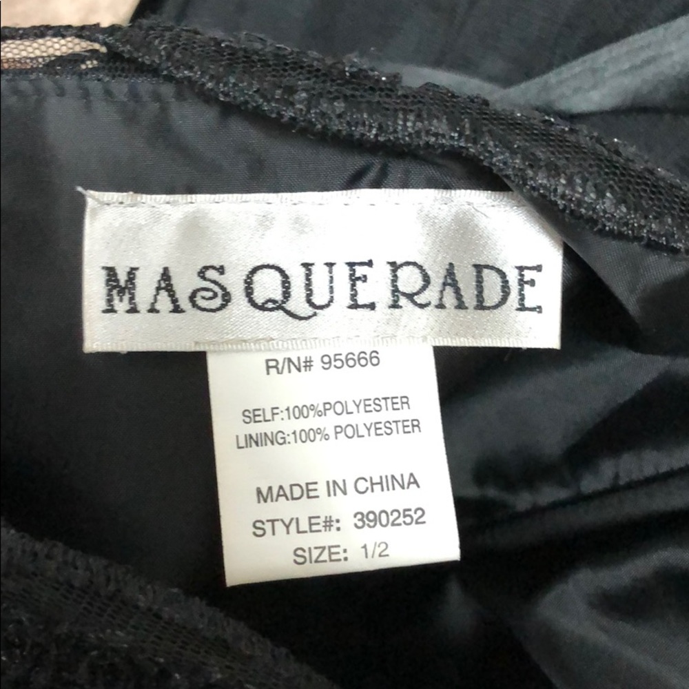 Black Ruffle Strapless Formal Dress - Picture 4 of 4