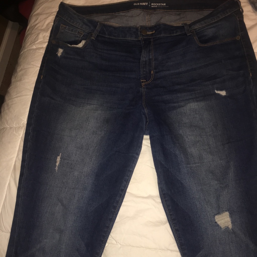 Distressed Blue Skinny Rockstar Old Navy Jeans