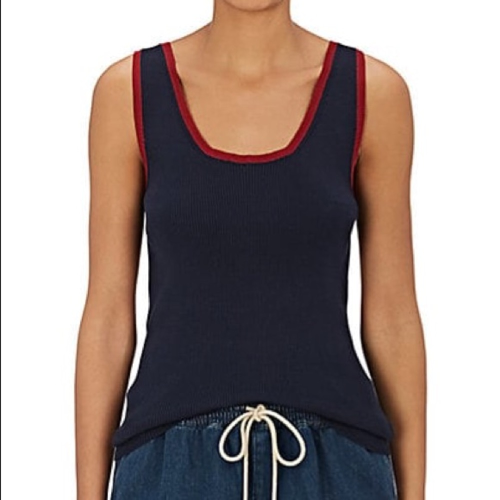 Chloe silk blend rib knit tank