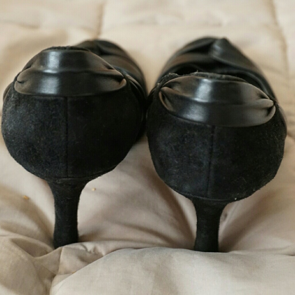 Black Alfani Heels Size 8 - Leather and Suede - Picture 3 of 5