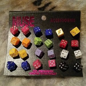 Dice stud earrings