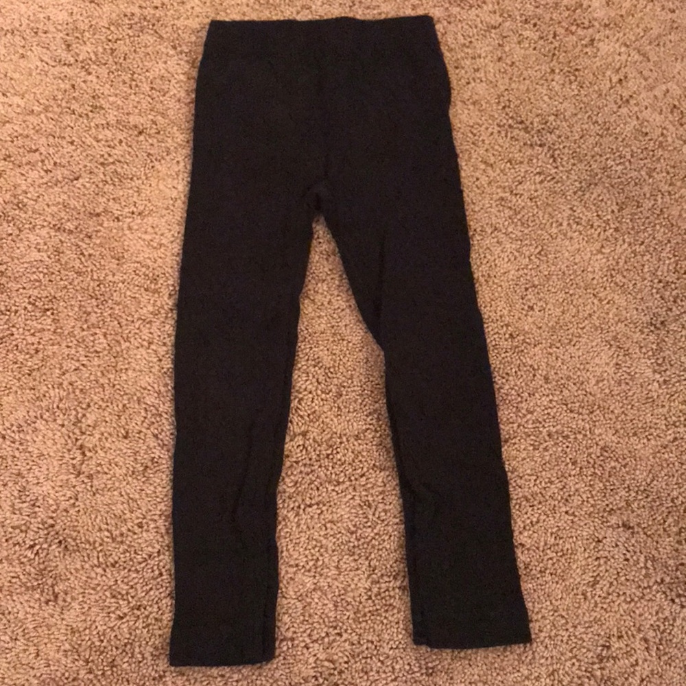 Girls black tights leggings size 4-6